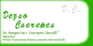 dezso cserepes business card